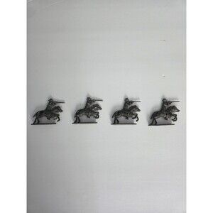Vintage Lead Cowboy Calvary Horseback Toy Soldier Figurines Unpainted Lot Of 4